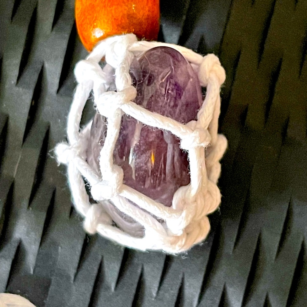 Amethyst Macramé Necklace - Picture 2 of 2